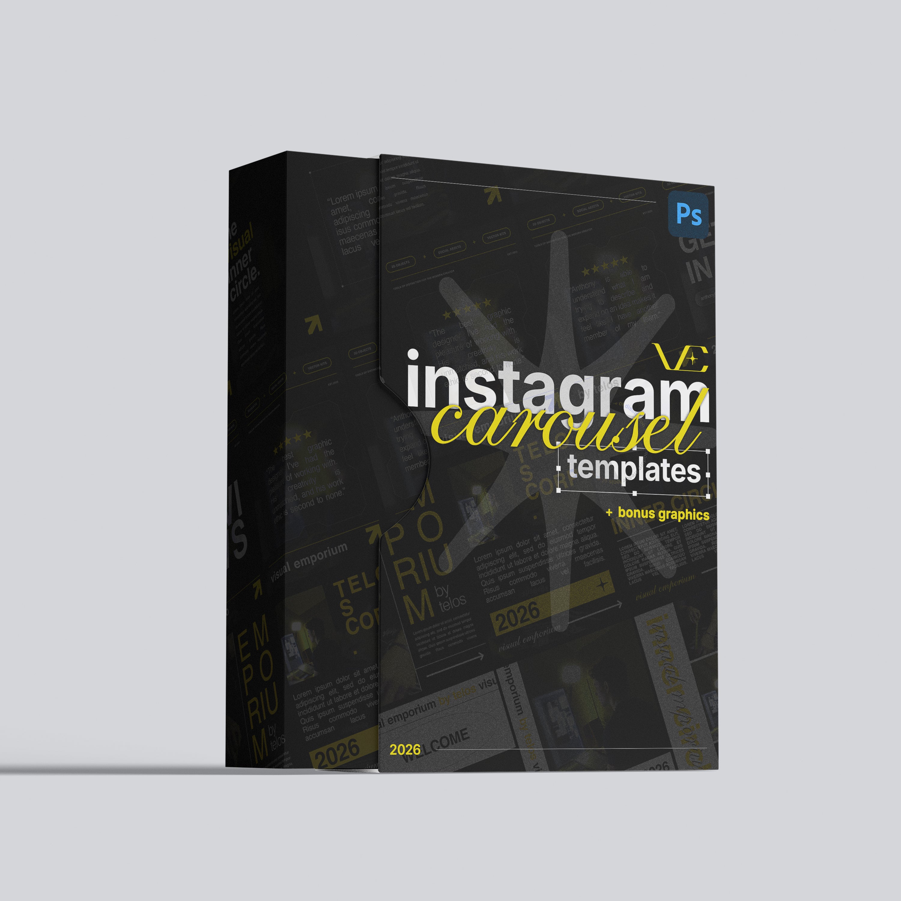 IG Carousel Template Pack Bonus Design Assets 2026 Visual Emporium