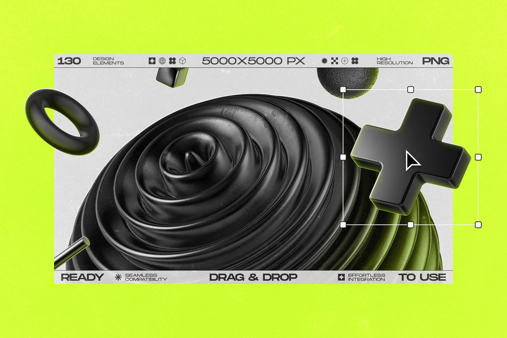 130 Black 3D Elements Collection Vol.1 - by Samolevsky