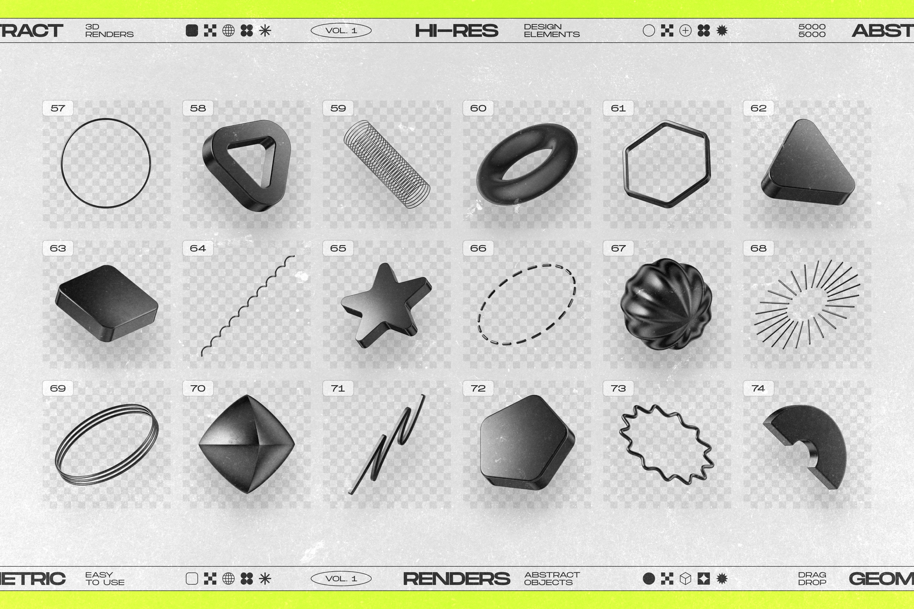 130 Black 3D Elements Collection Vol.1 - by Samolevsky