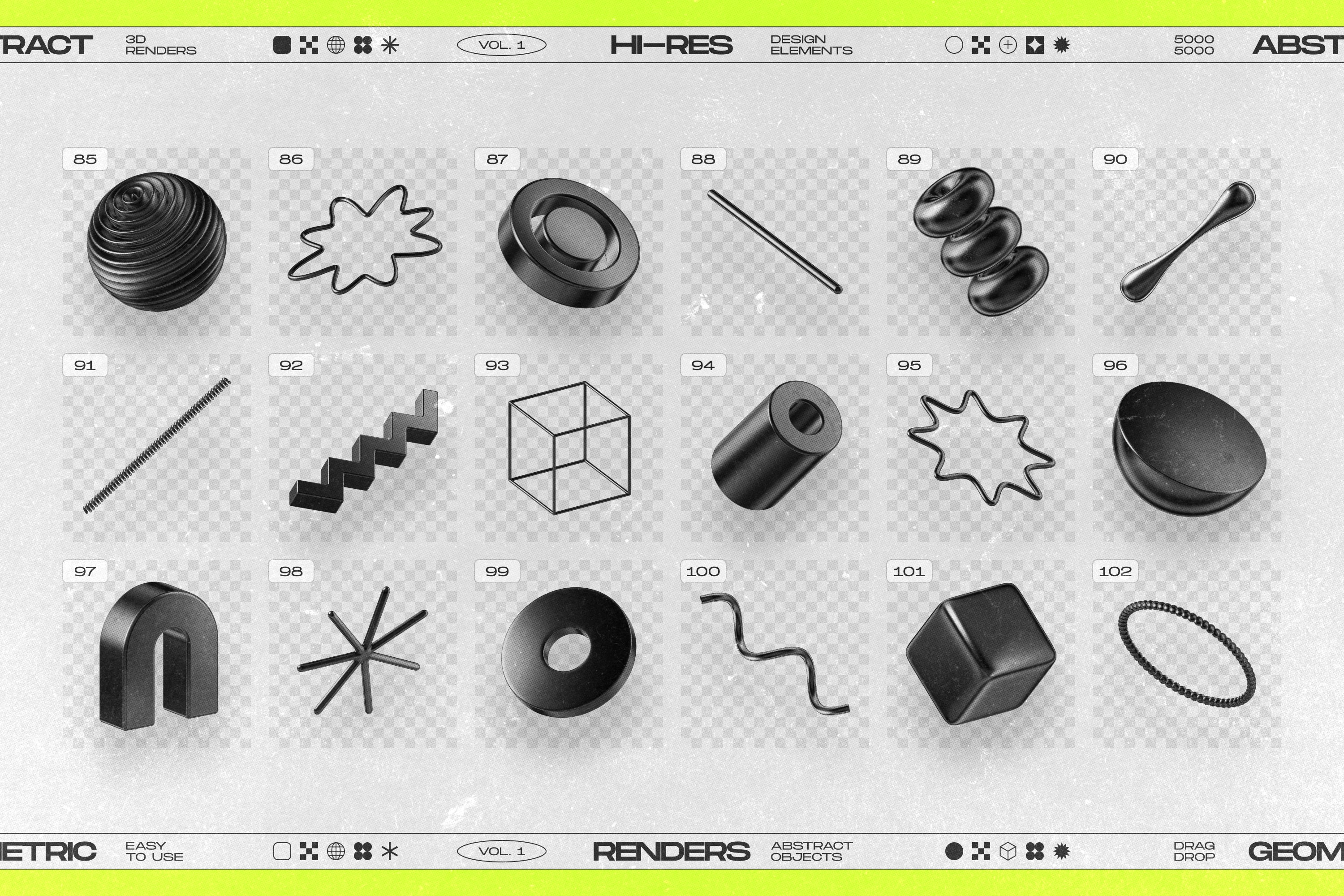 130 Black 3D Elements Collection Vol.1 - by Samolevsky