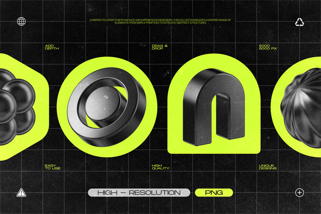 130 Black 3D Elements Collection Vol.1 - by Samolevsky