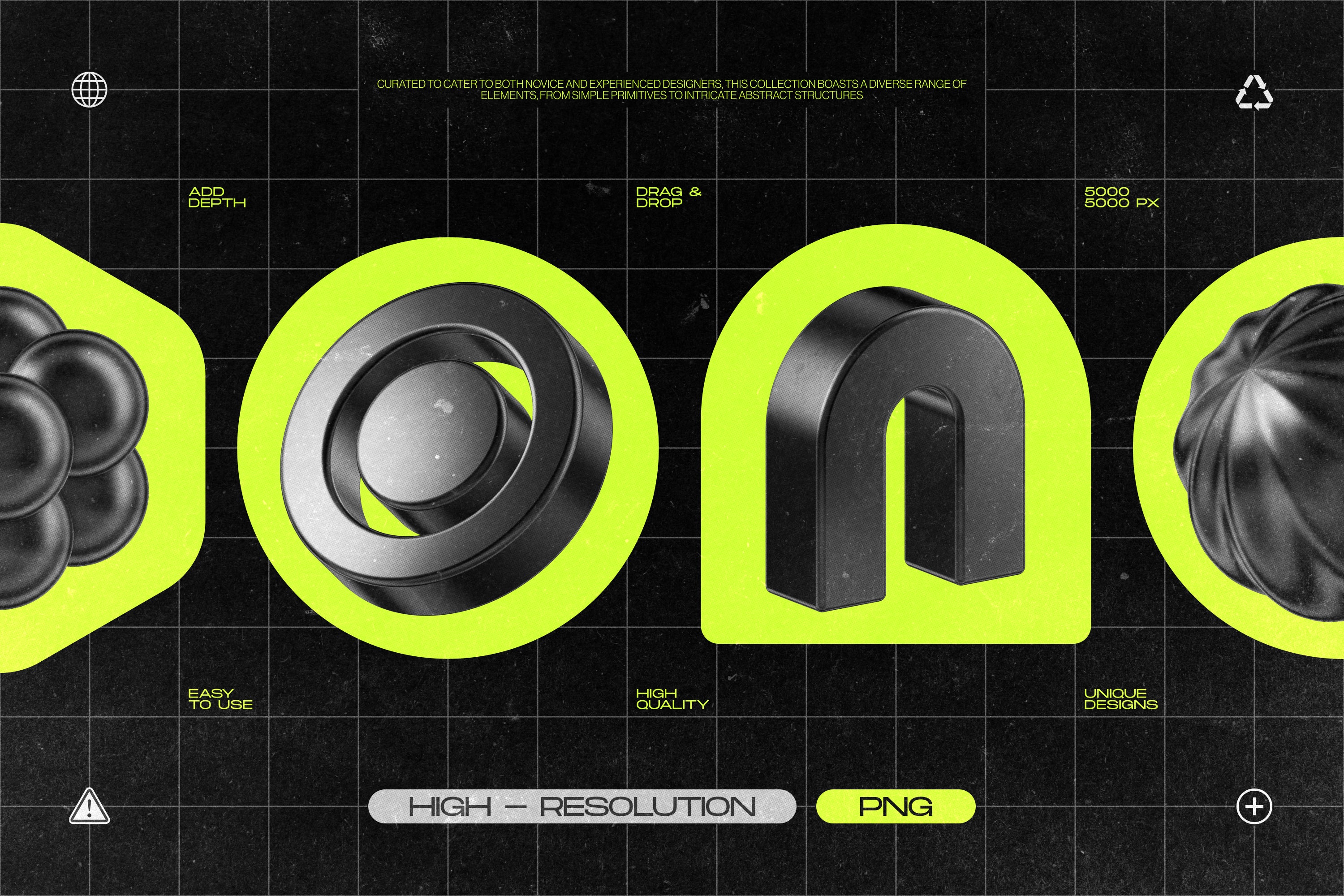 130 Black 3D Elements Collection Vol.1 - by Samolevsky