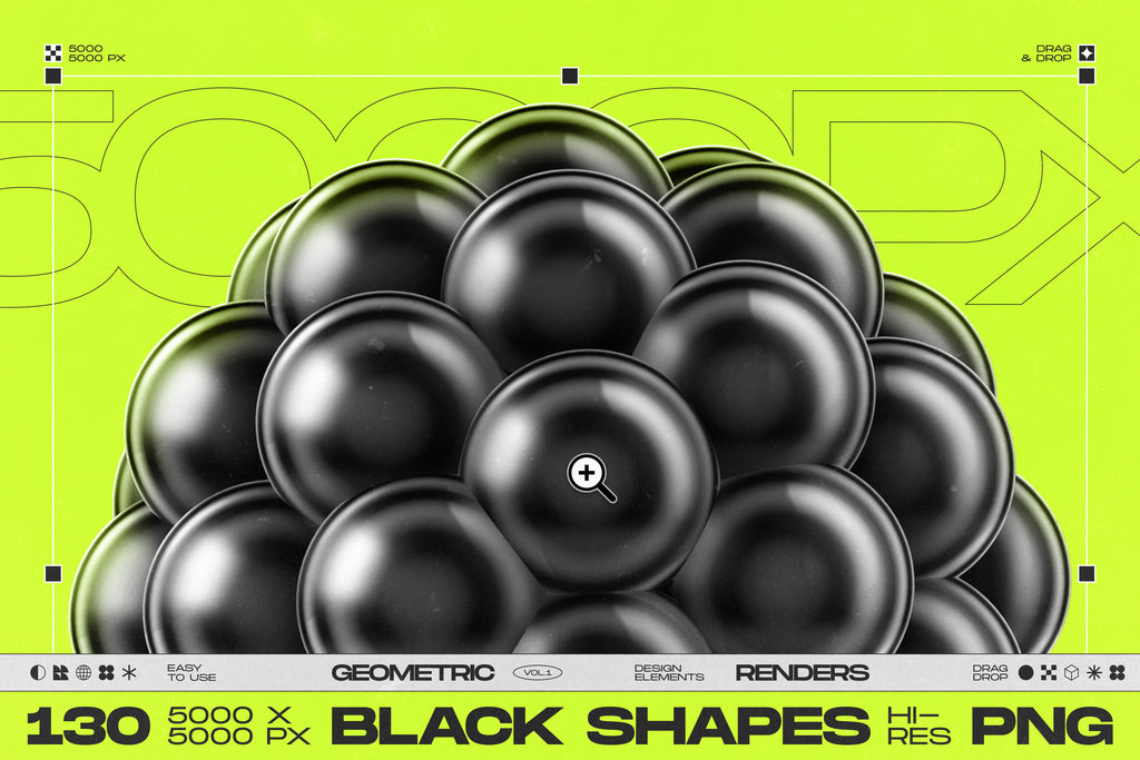 130 Black 3D Elements Collection Vol.1 - by Samolevsky