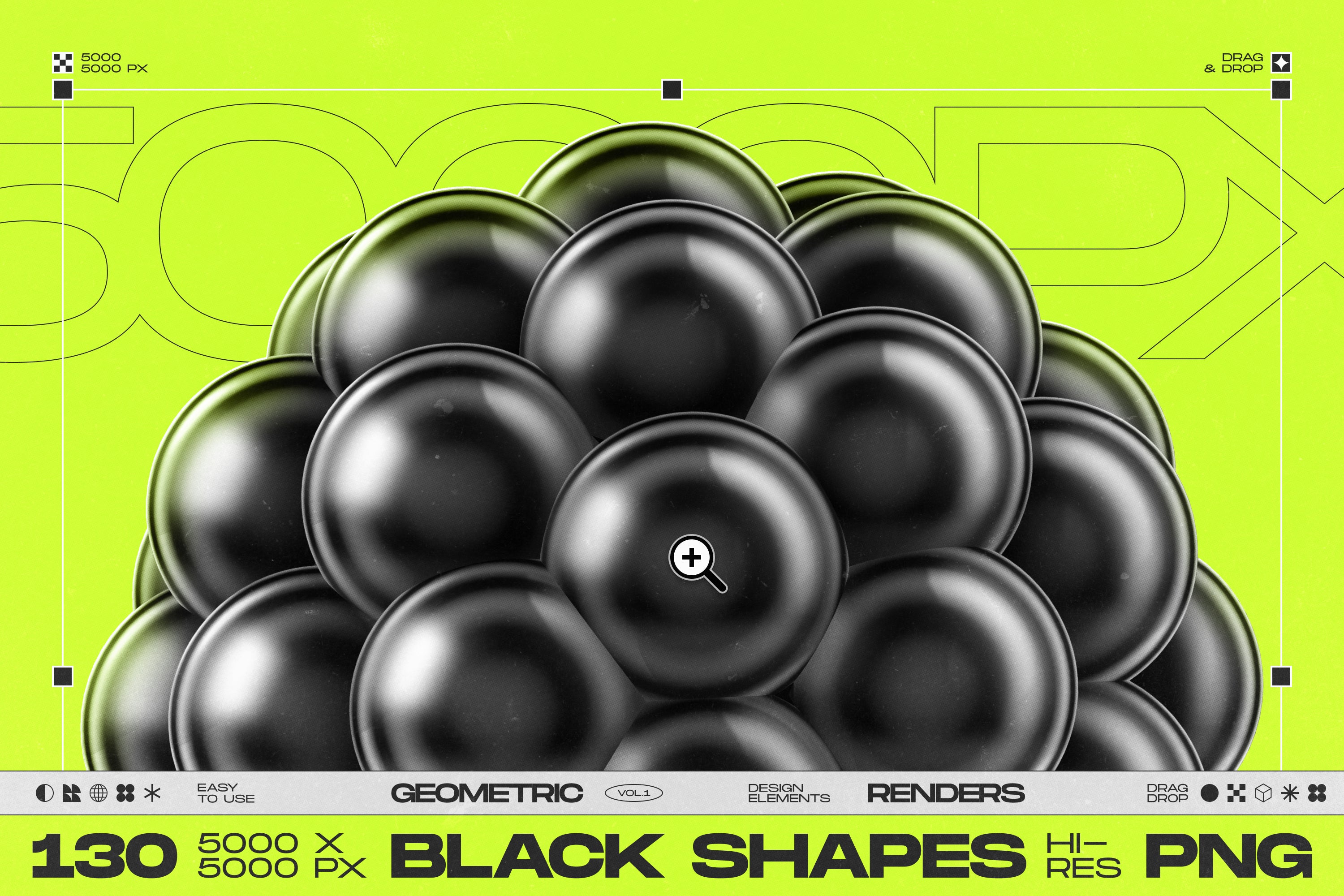 130 Black 3D Elements Collection Vol.1 - by Samolevsky