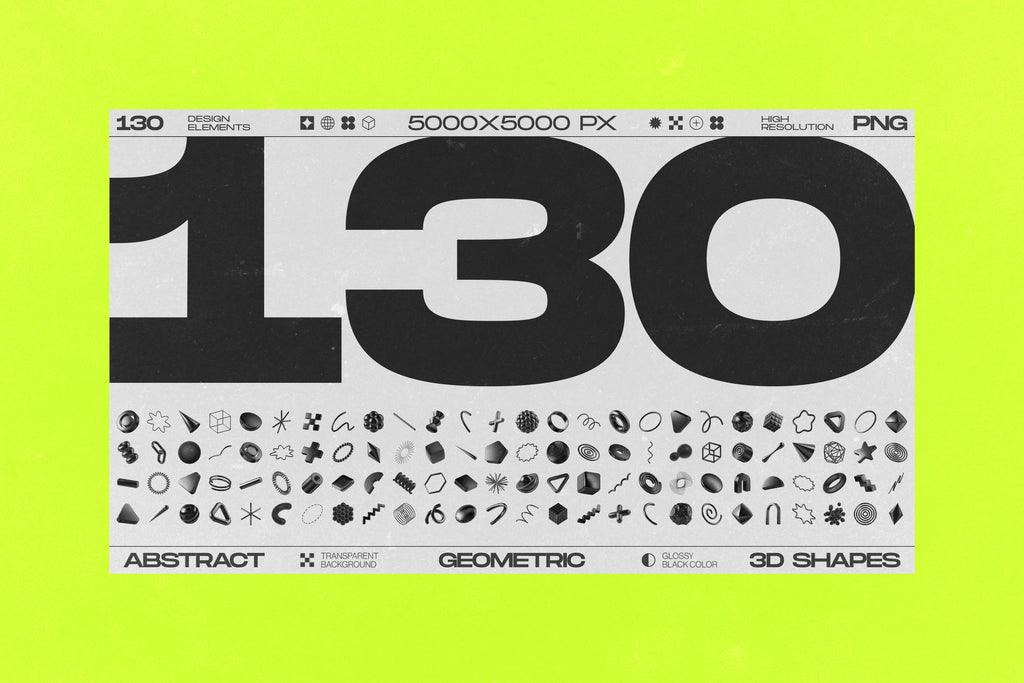 130 Black 3D Elements Collection Vol.1 - by Samolevsky