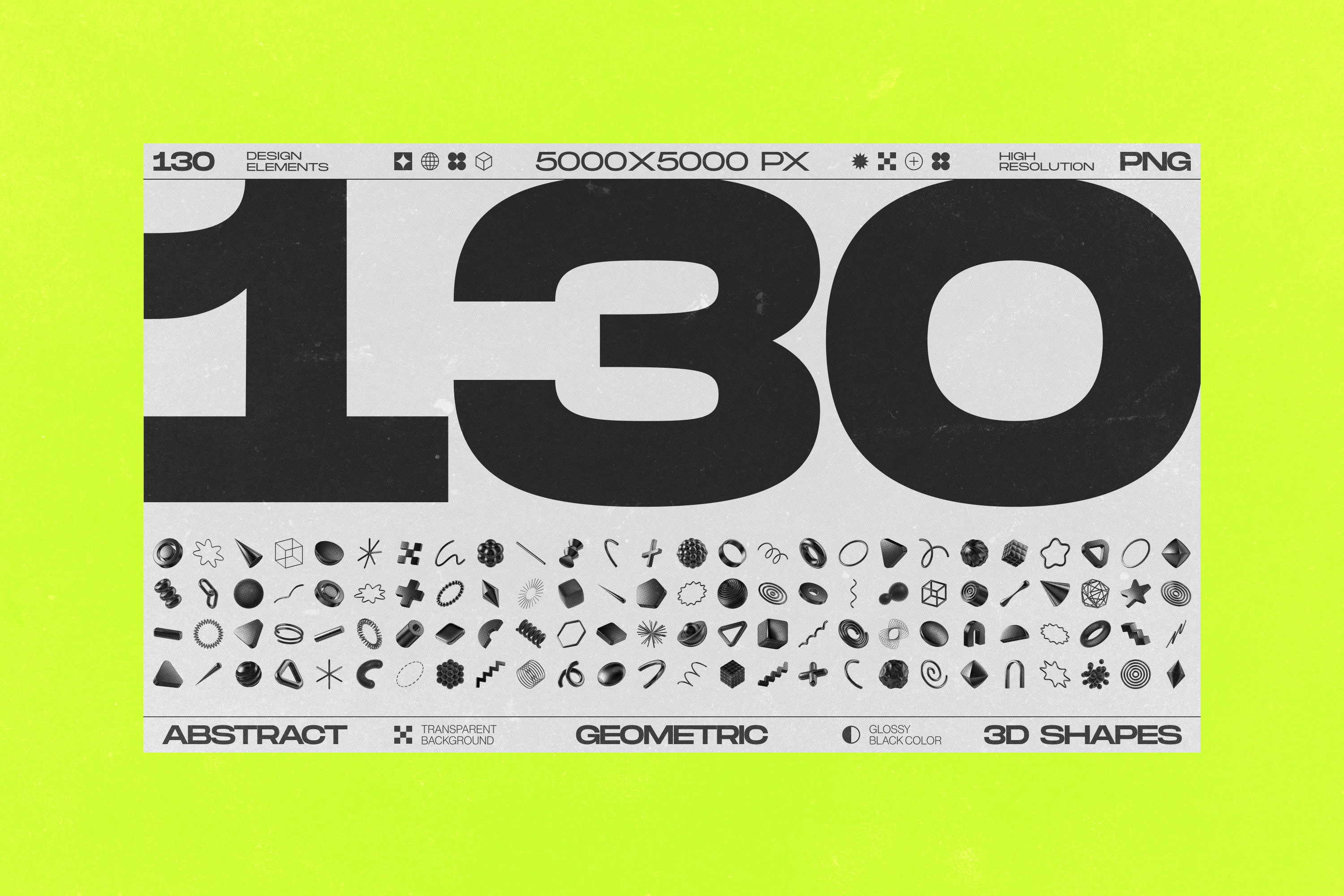 130 Black 3D Elements Collection Vol.1 - by Samolevsky