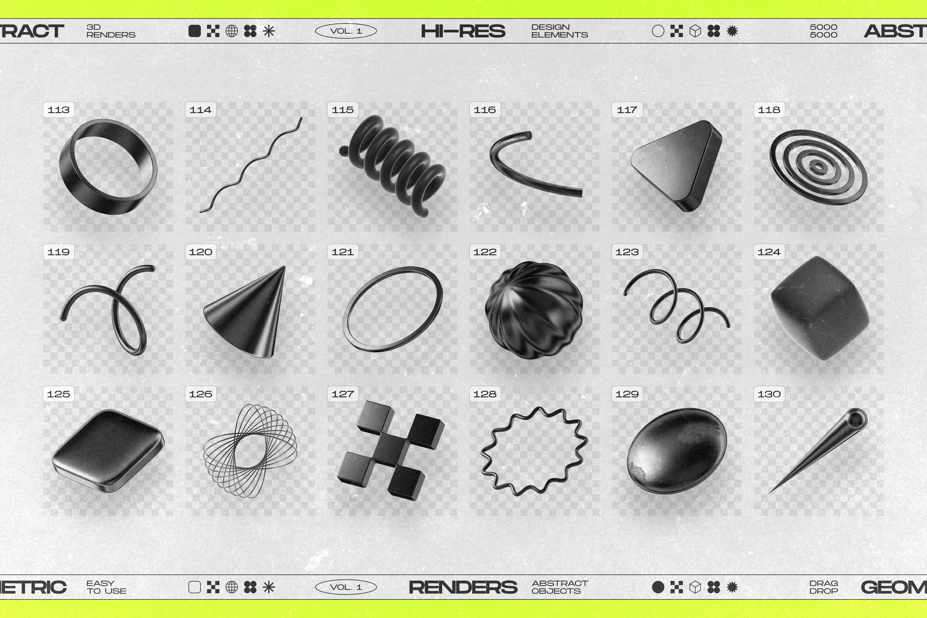 130 Black 3D Elements Collection Vol.1 - by Samolevsky