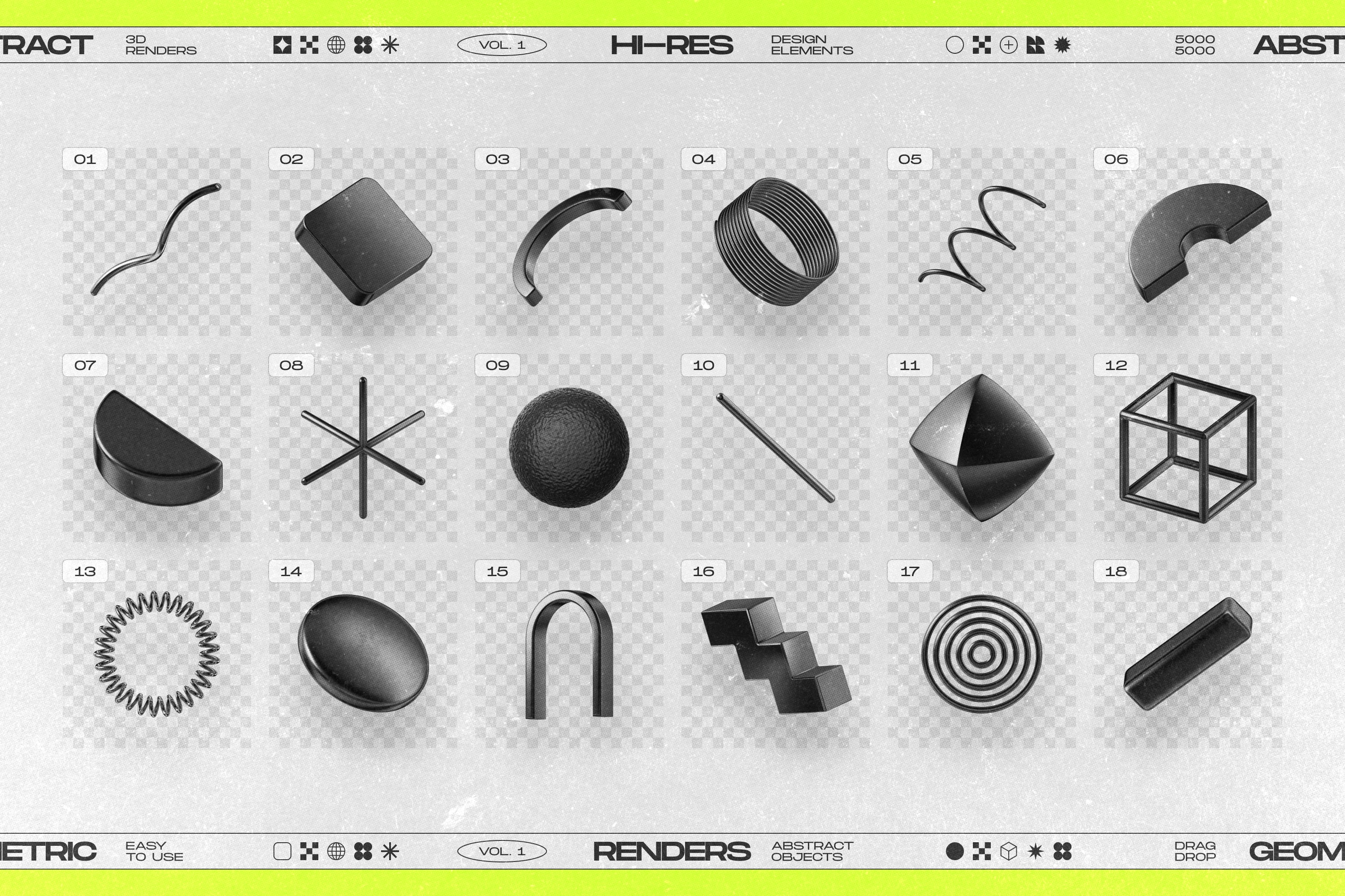 130 Black 3D Elements Collection Vol.1 - by Samolevsky