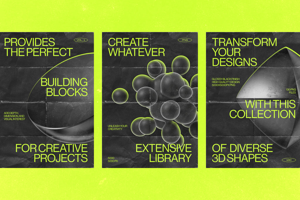 130 Black 3D Elements Collection Vol.1 - by Samolevsky