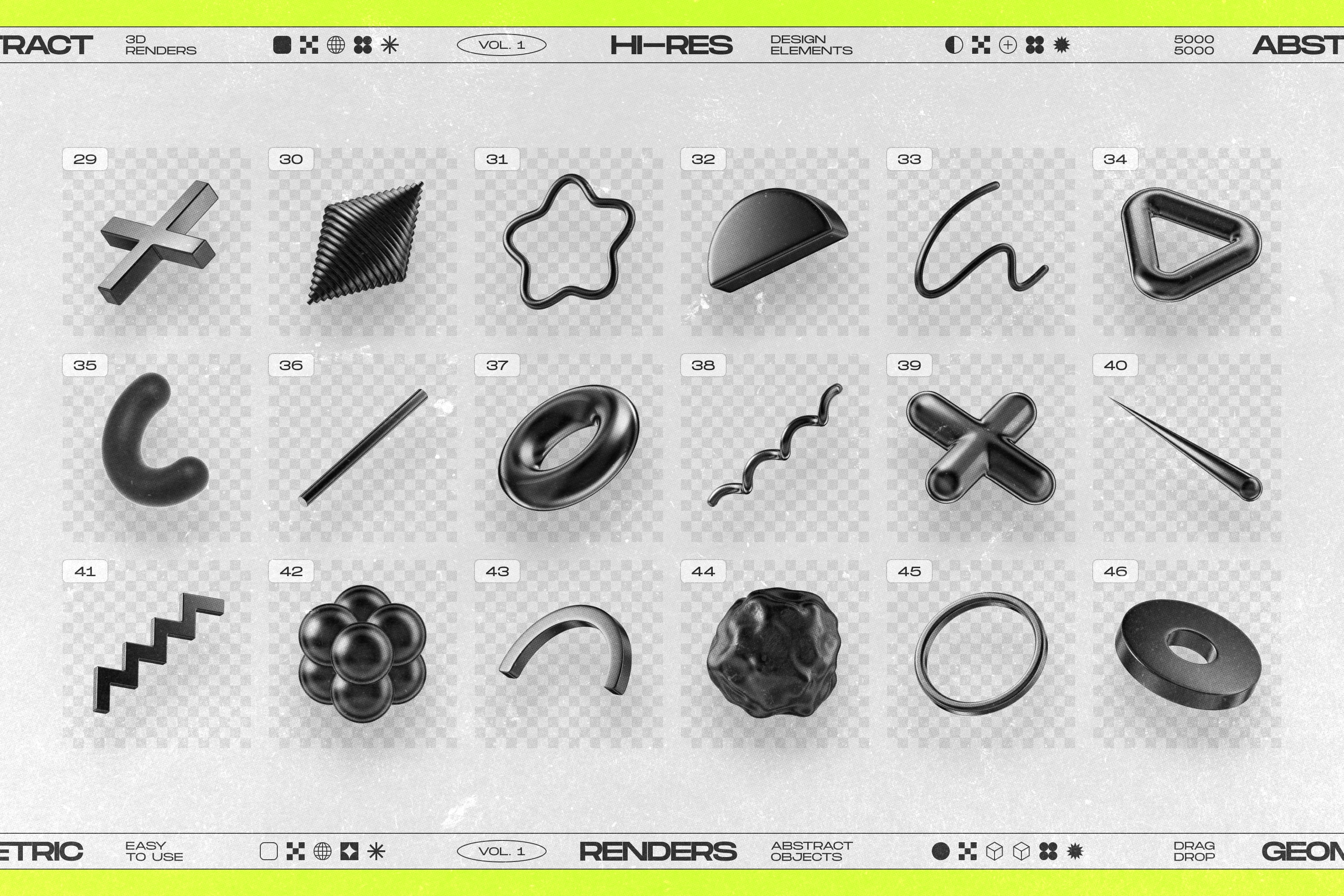 130 Black 3D Elements Collection Vol.1 - by Samolevsky