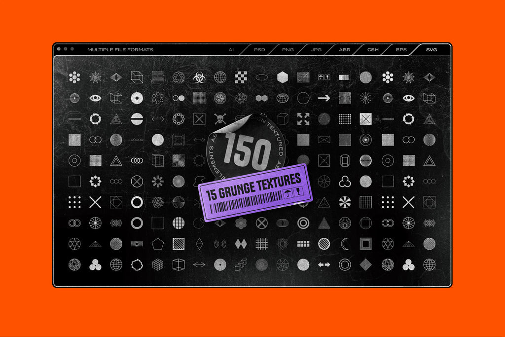 150 Geometric Shapes With Distressed Edges - by Samolevsky