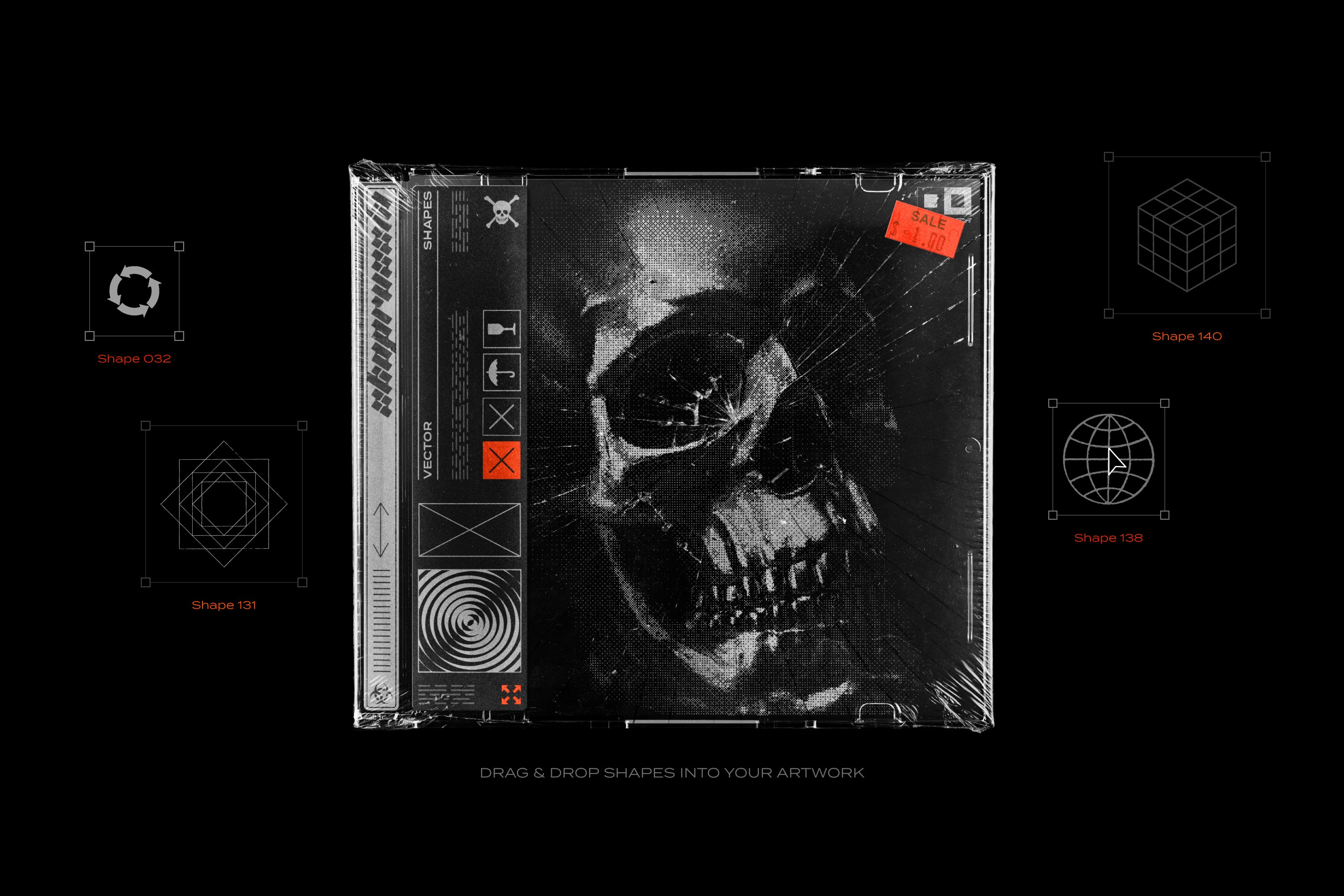 150 Geometric Shapes With Distressed Edges - by Samolevsky