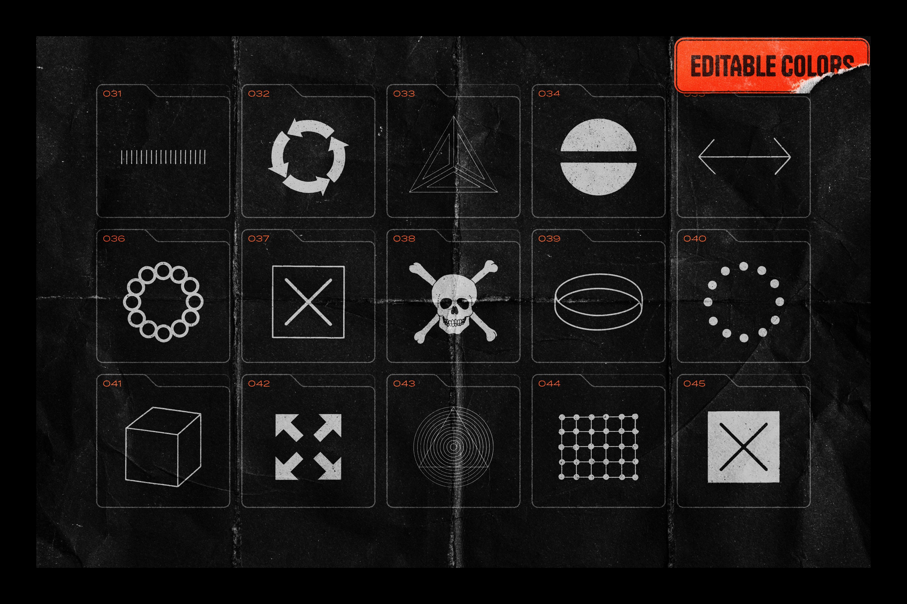 150 Geometric Shapes With Distressed Edges - by Samolevsky