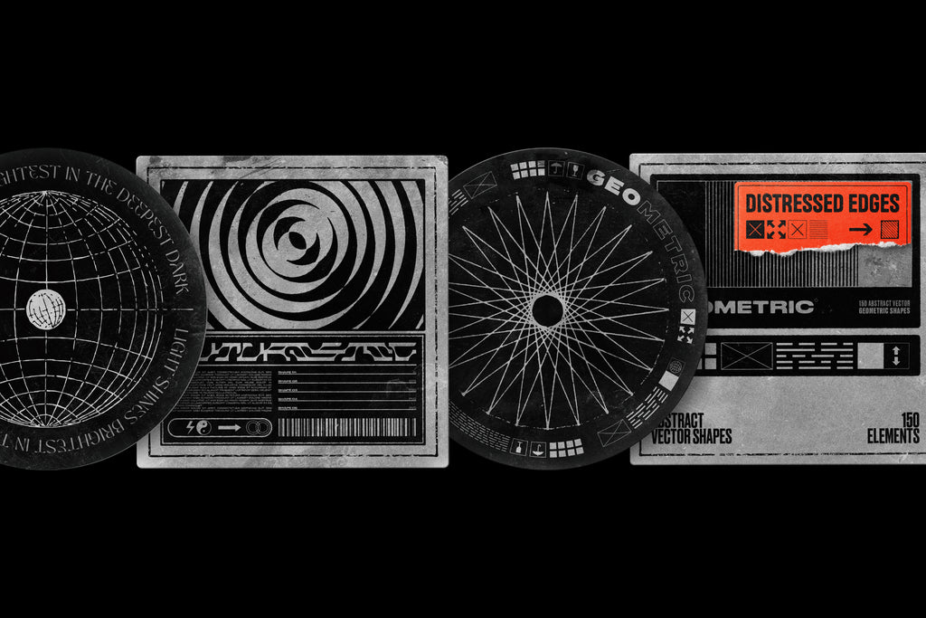 150 Geometric Shapes With Distressed Edges - by Samolevsky