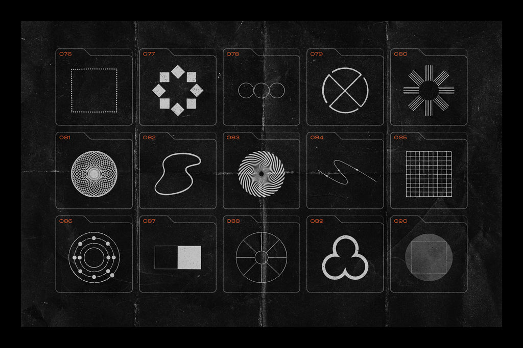 150 Geometric Shapes With Distressed Edges - by Samolevsky