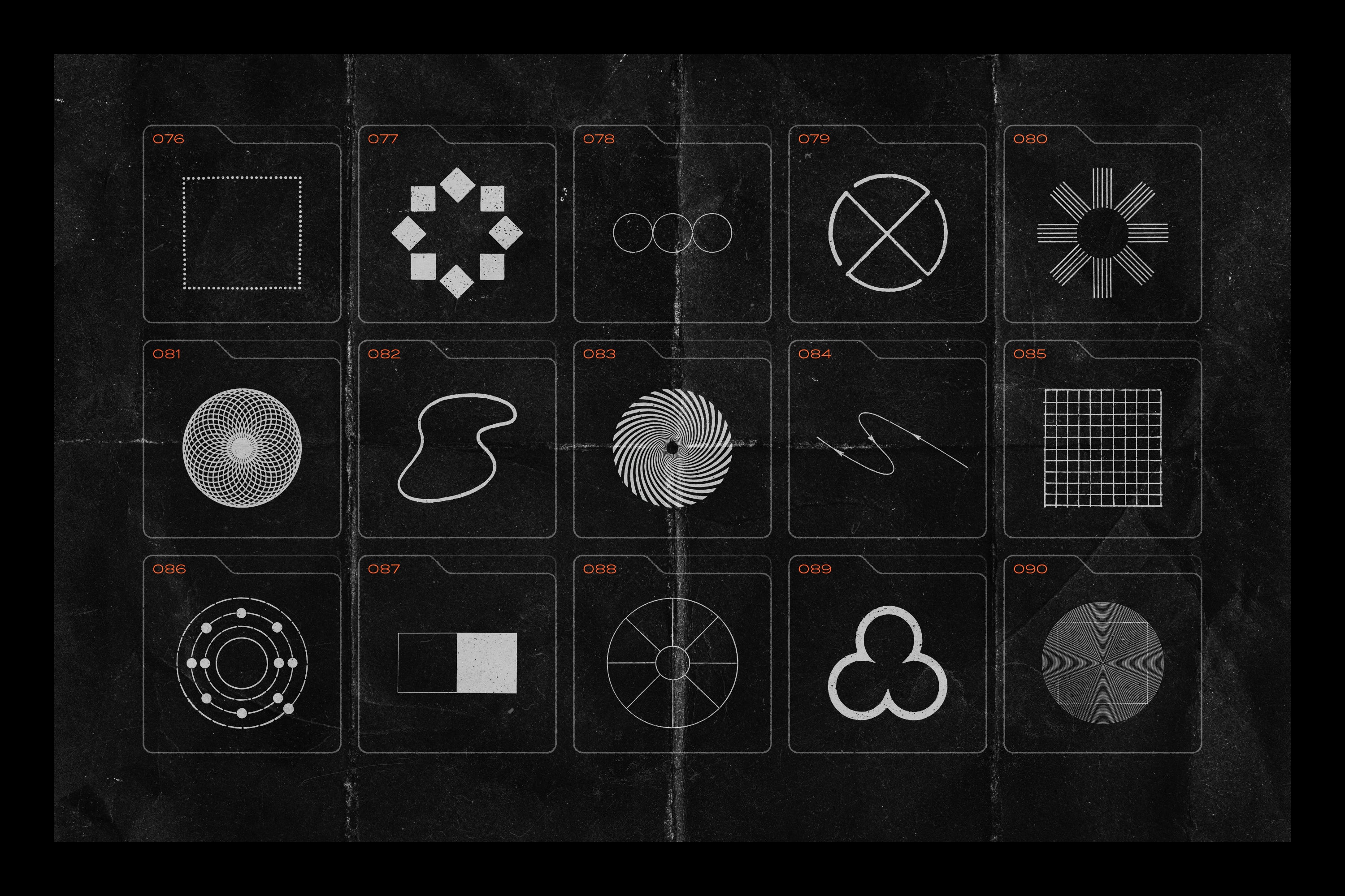 150 Geometric Shapes With Distressed Edges - by Samolevsky