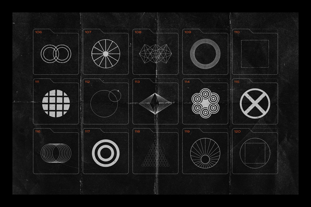 150 Geometric Shapes With Distressed Edges - by Samolevsky