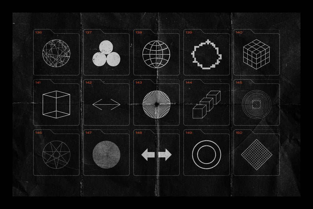 150 Geometric Shapes With Distressed Edges - by Samolevsky