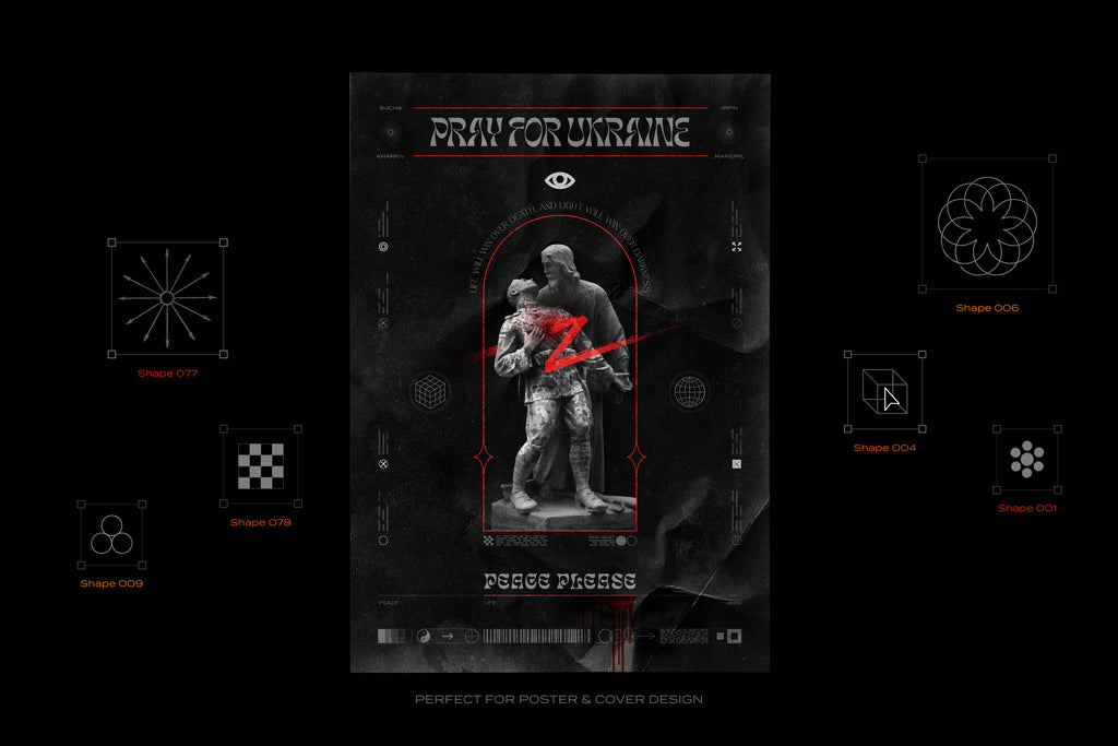 150 Geometric Shapes With Distressed Edges - by Samolevsky