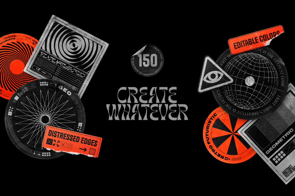 150 Geometric Shapes With Distressed Edges - by Samolevsky