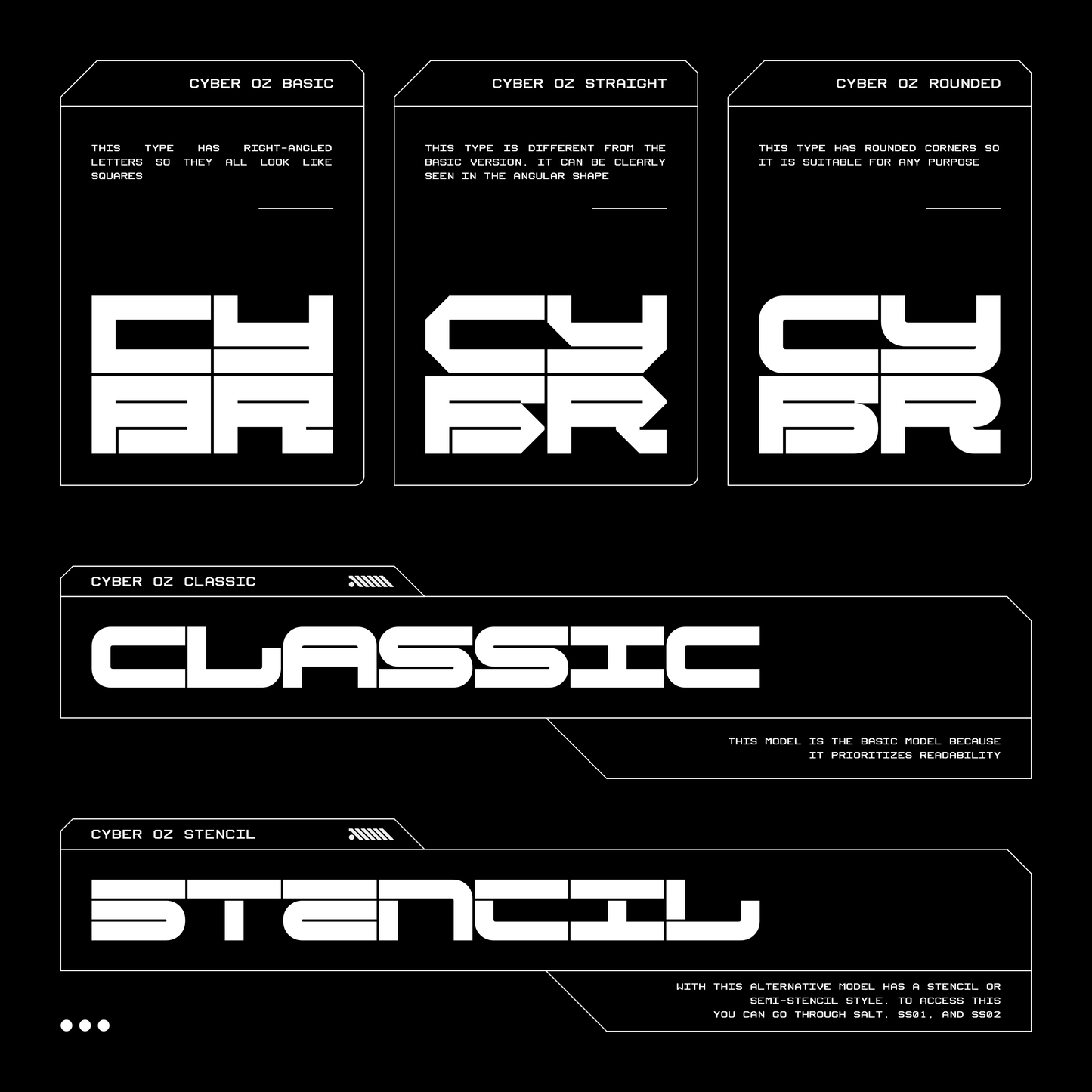 CYBER OZ • Futuristic Typeface • Full Font Family • Fontforzula