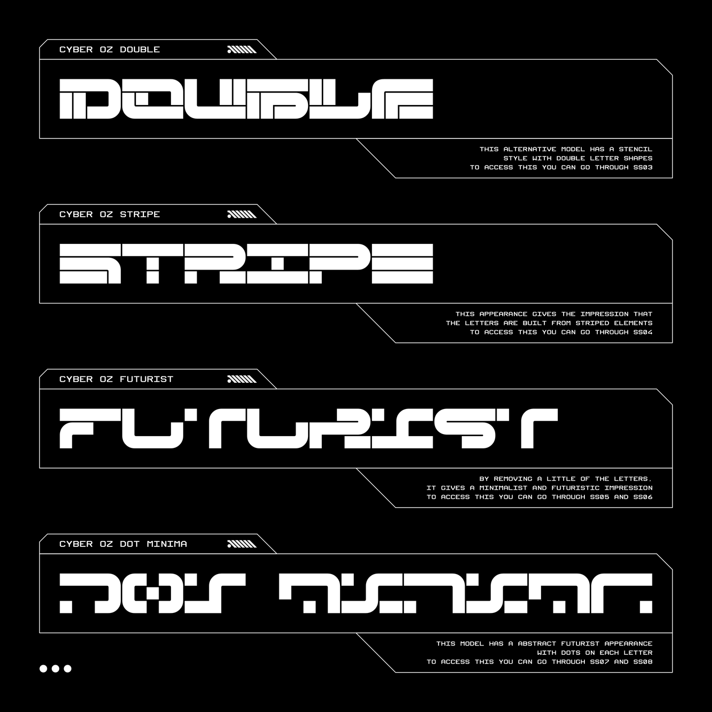 CYBER OZ • Futuristic Typeface • Full Font Family • Fontforzula