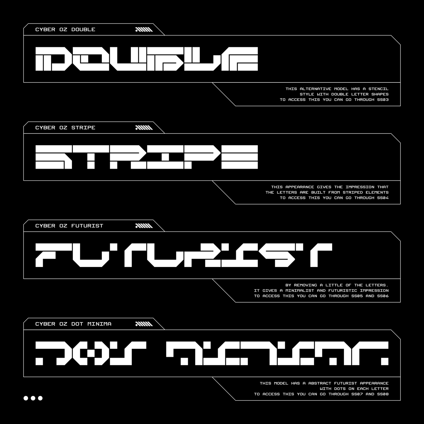 CYBER OZ • STRAIGHT • Futuristic Typeface • Fontforzula