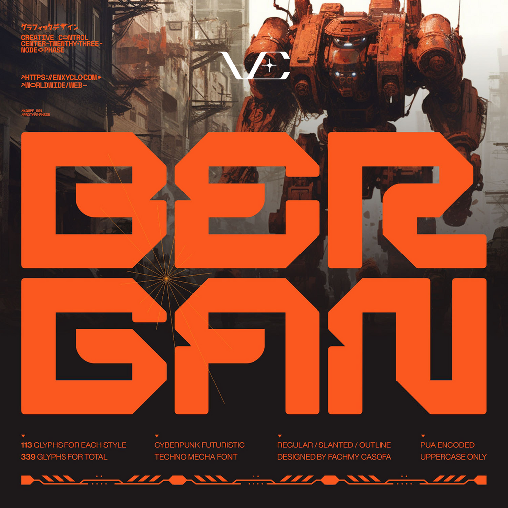 Bergan BERGAN • Cyberpunk Typeface – Visual Emporium