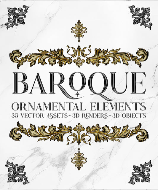 Baroque Elements • VECTOR + 3D ASSETS