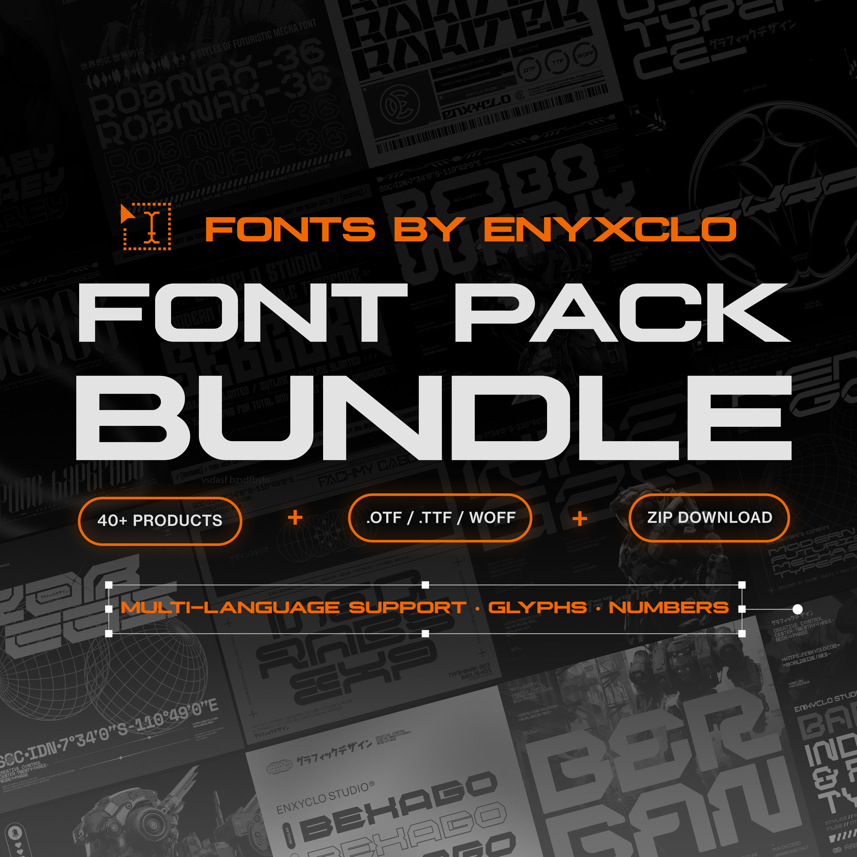 Enxyclo Studio ✦ Cyber Font Bundle ✦ 55% Off