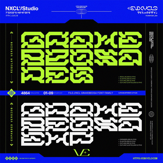 NCL GRAXEBEOSA • Cyberpunk Typeface