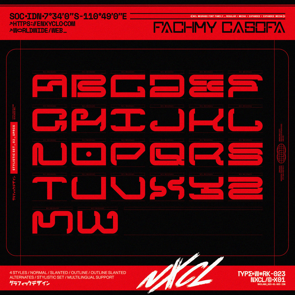 NCL MEGRABS • Industrial Futuristic Typeface