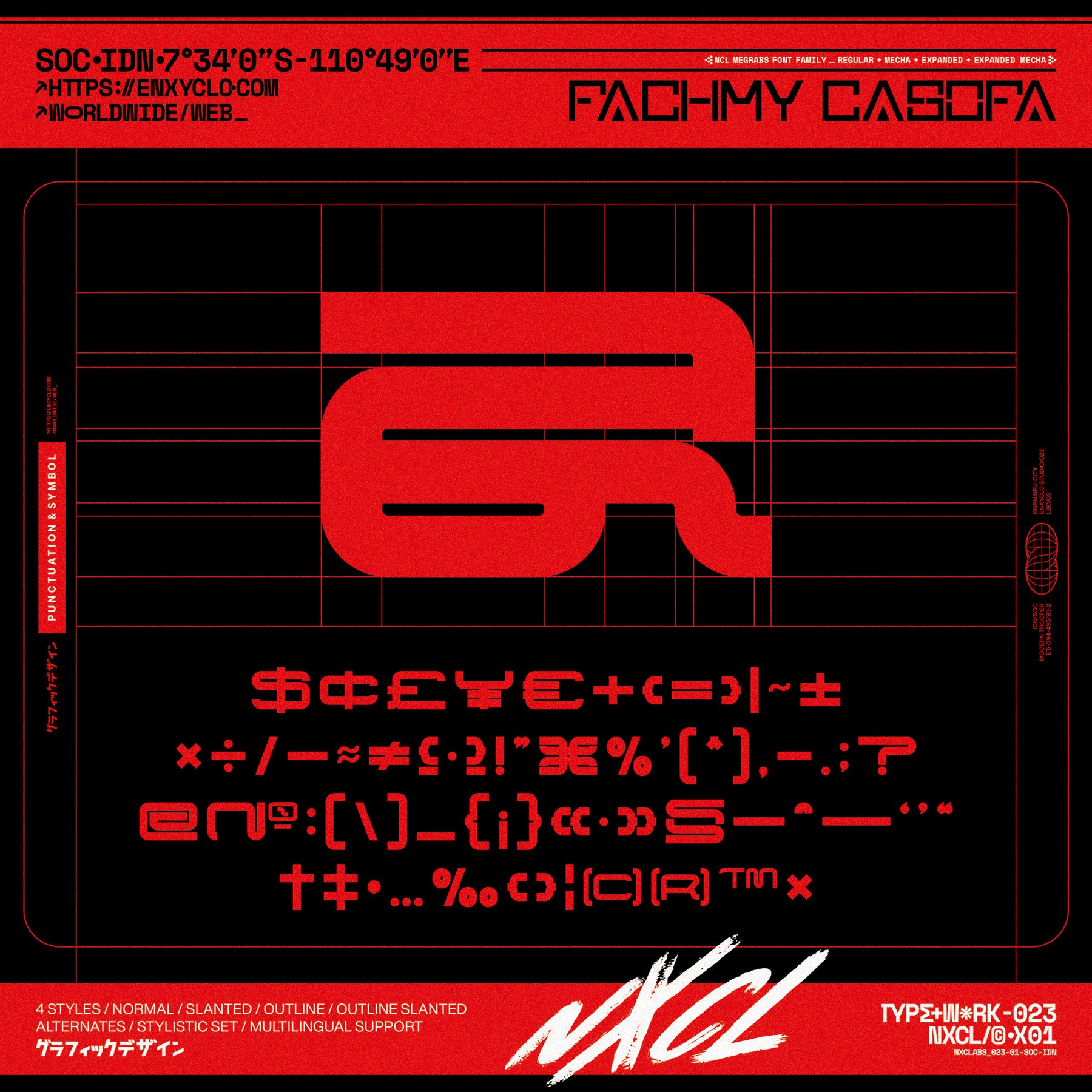 NCL MEGRABS • Industrial Futuristic Typeface