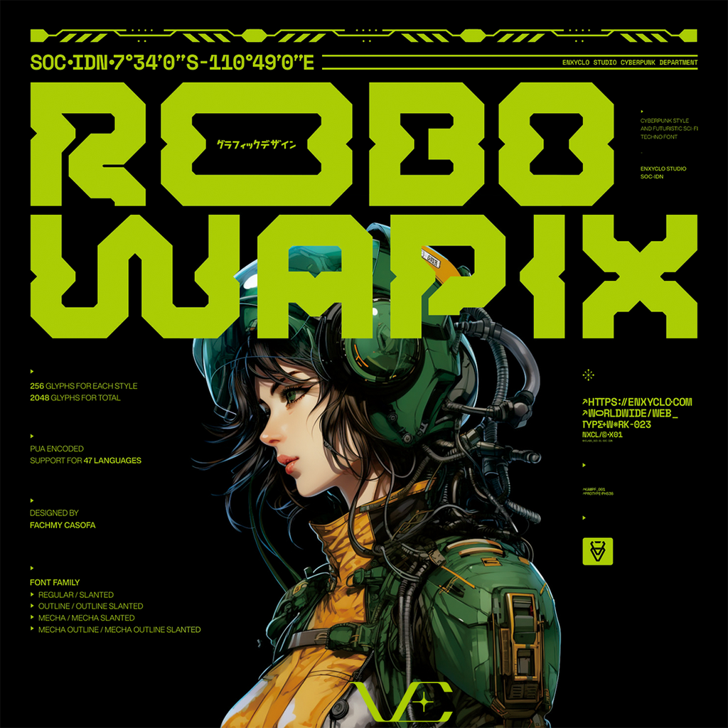 NCL ROBOWAPIX • Cyberpunk Typeface