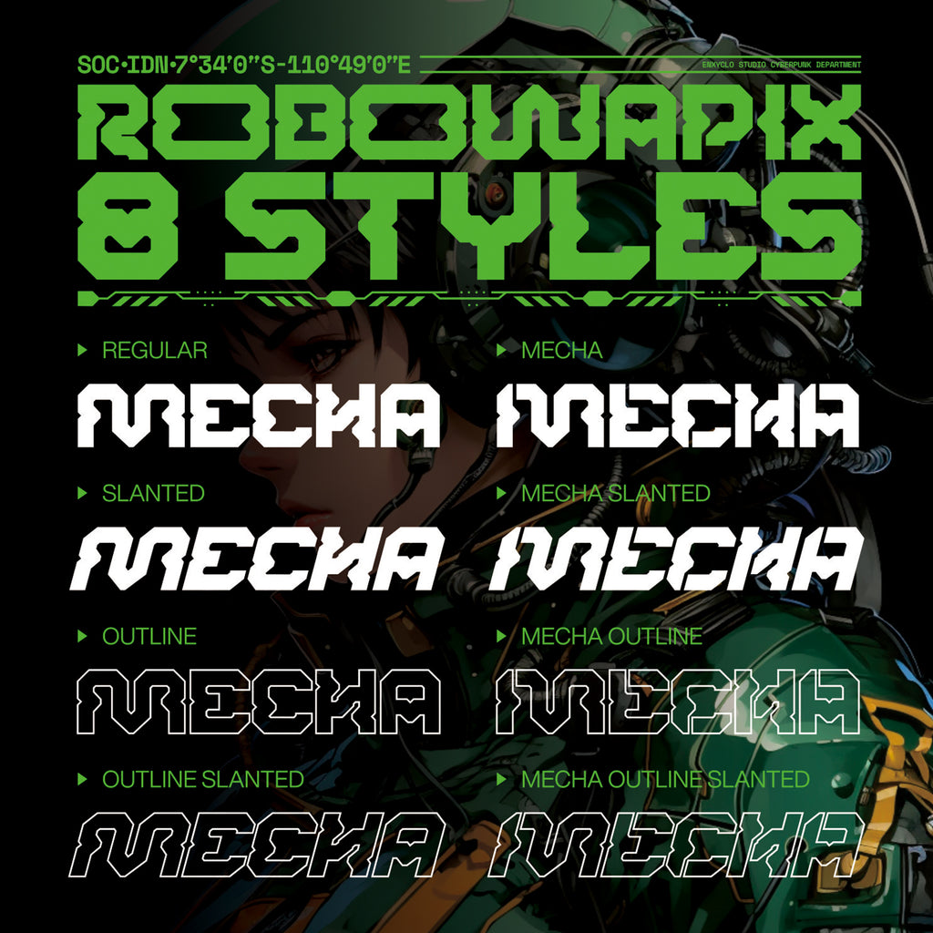 NCL ROBOWAPIX • Cyberpunk Typeface