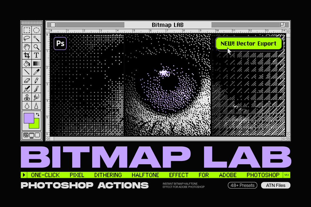 Bitmap Lab - One-Click Pixel Halftone Action - by Samolevsky