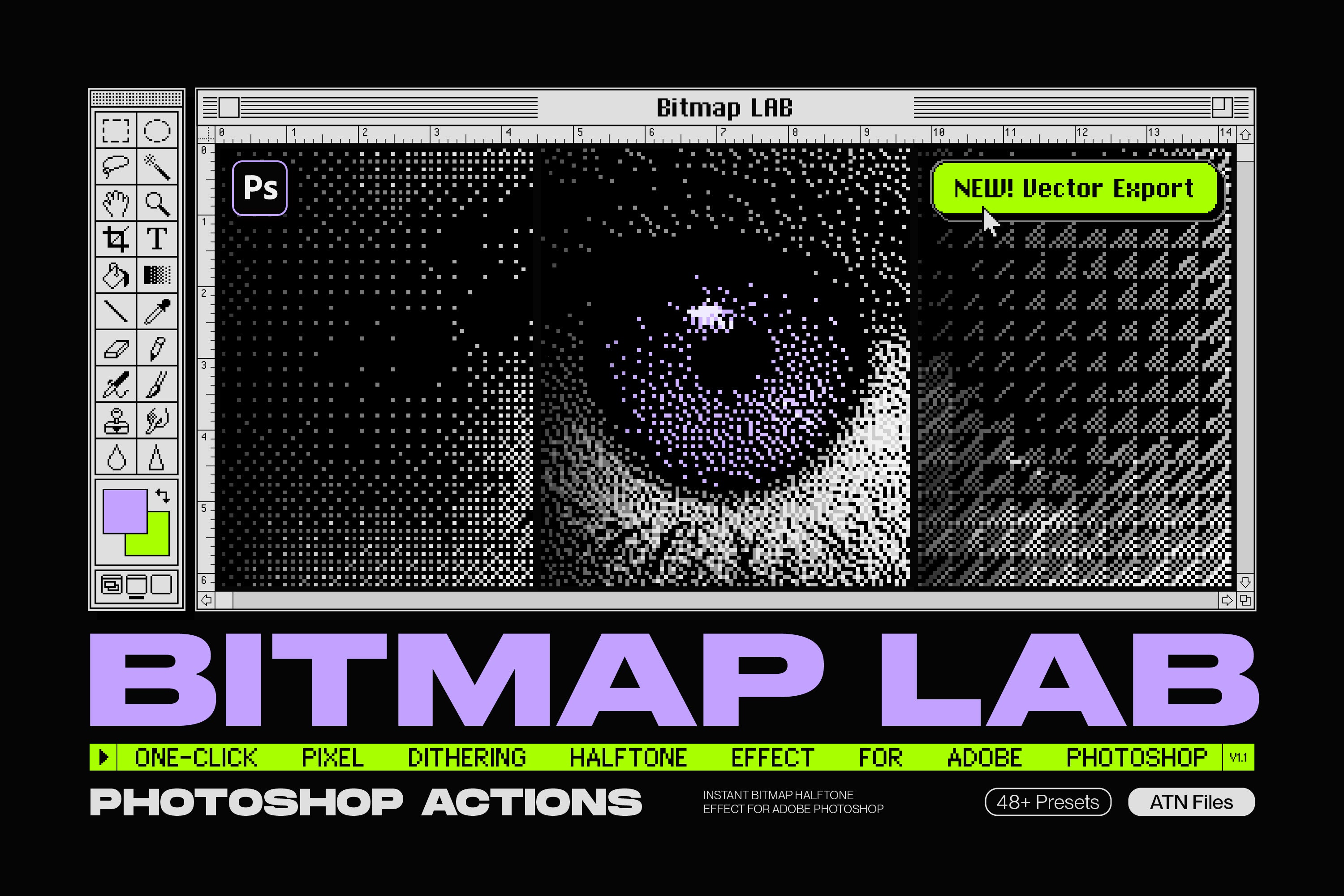 Bitmap Lab - One-Click Pixel Halftone Action - by Samolevsky