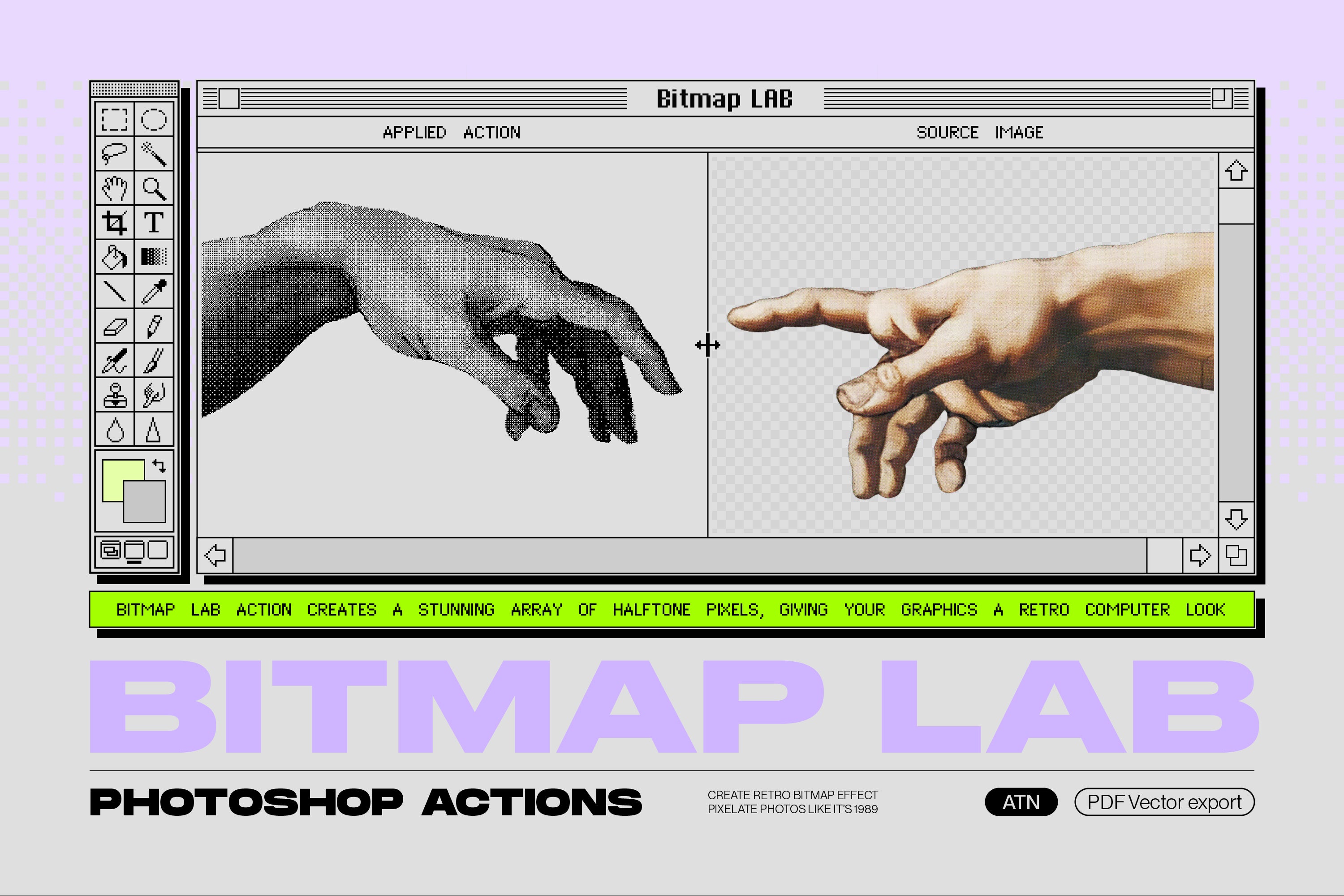 Bitmap Lab - One-Click Pixel Halftone Action - by Samolevsky