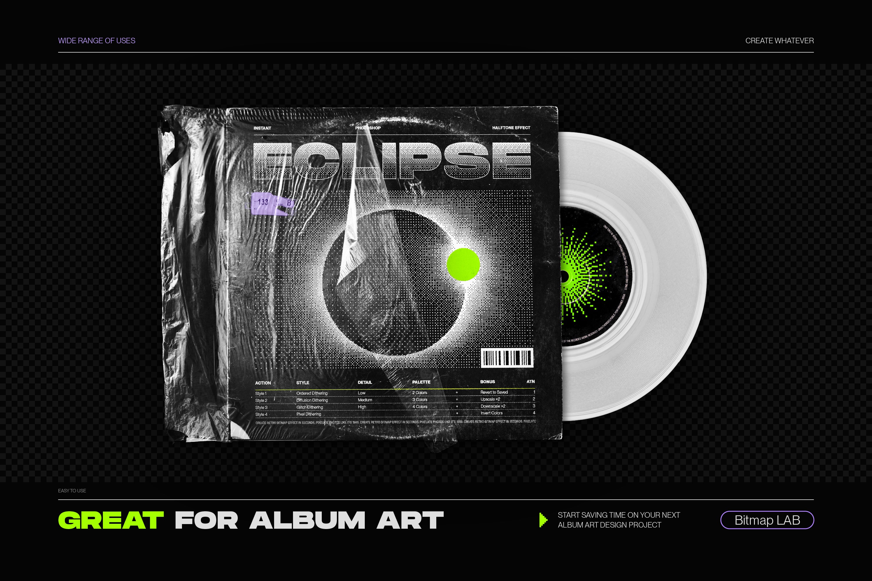 Bitmap Lab - One-Click Pixel Halftone Action - by Samolevsky