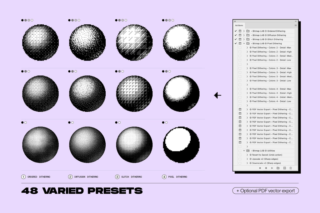 Bitmap Lab - One-Click Pixel Halftone Action - by Samolevsky