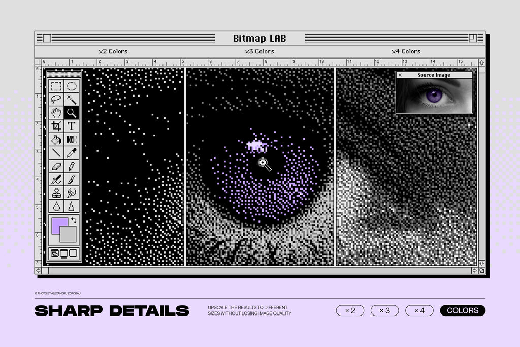 Bitmap Lab - One-Click Pixel Halftone Action - by Samolevsky