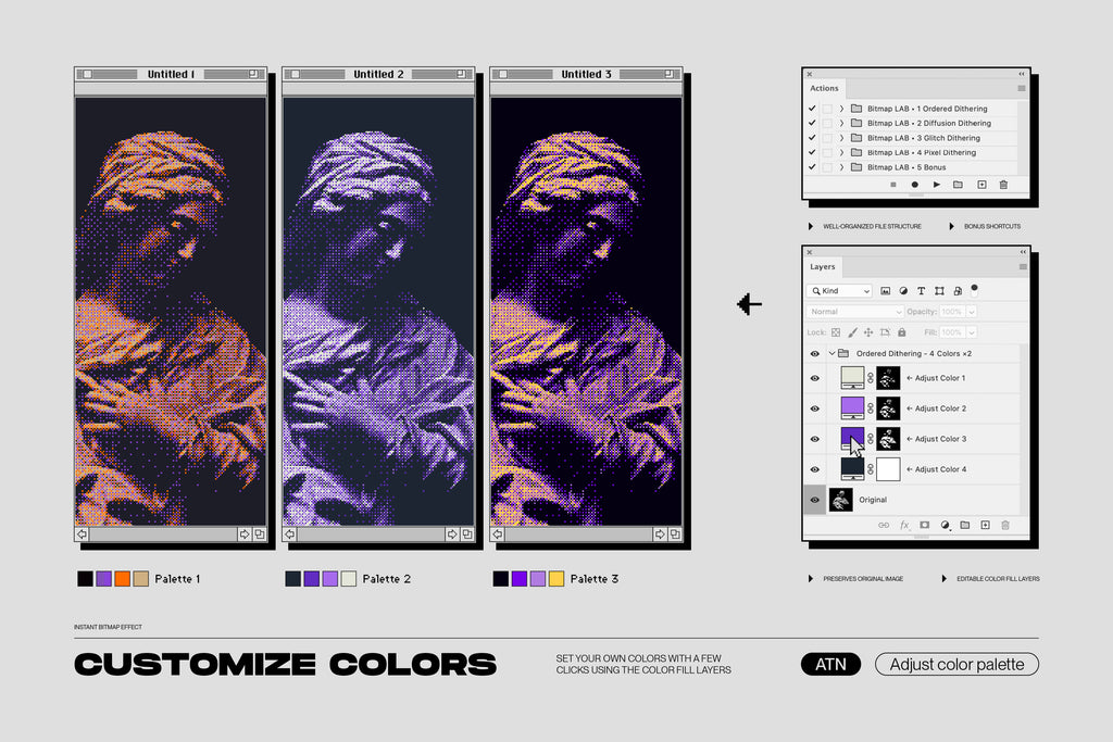 Bitmap Lab - One-Click Pixel Halftone Action - by Samolevsky