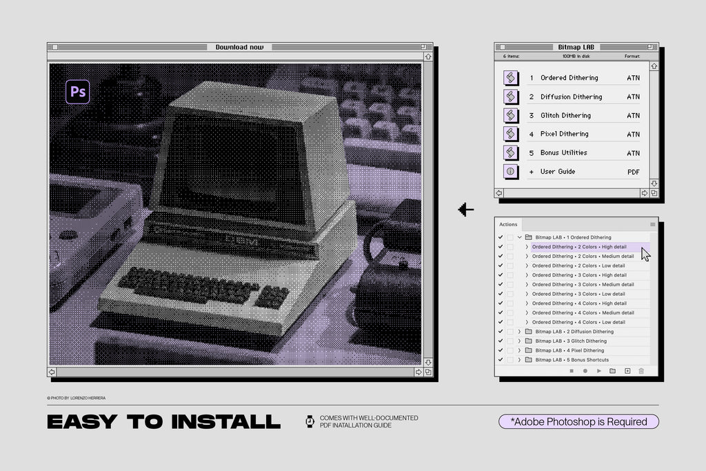 Bitmap Lab - One-Click Pixel Halftone Action - by Samolevsky