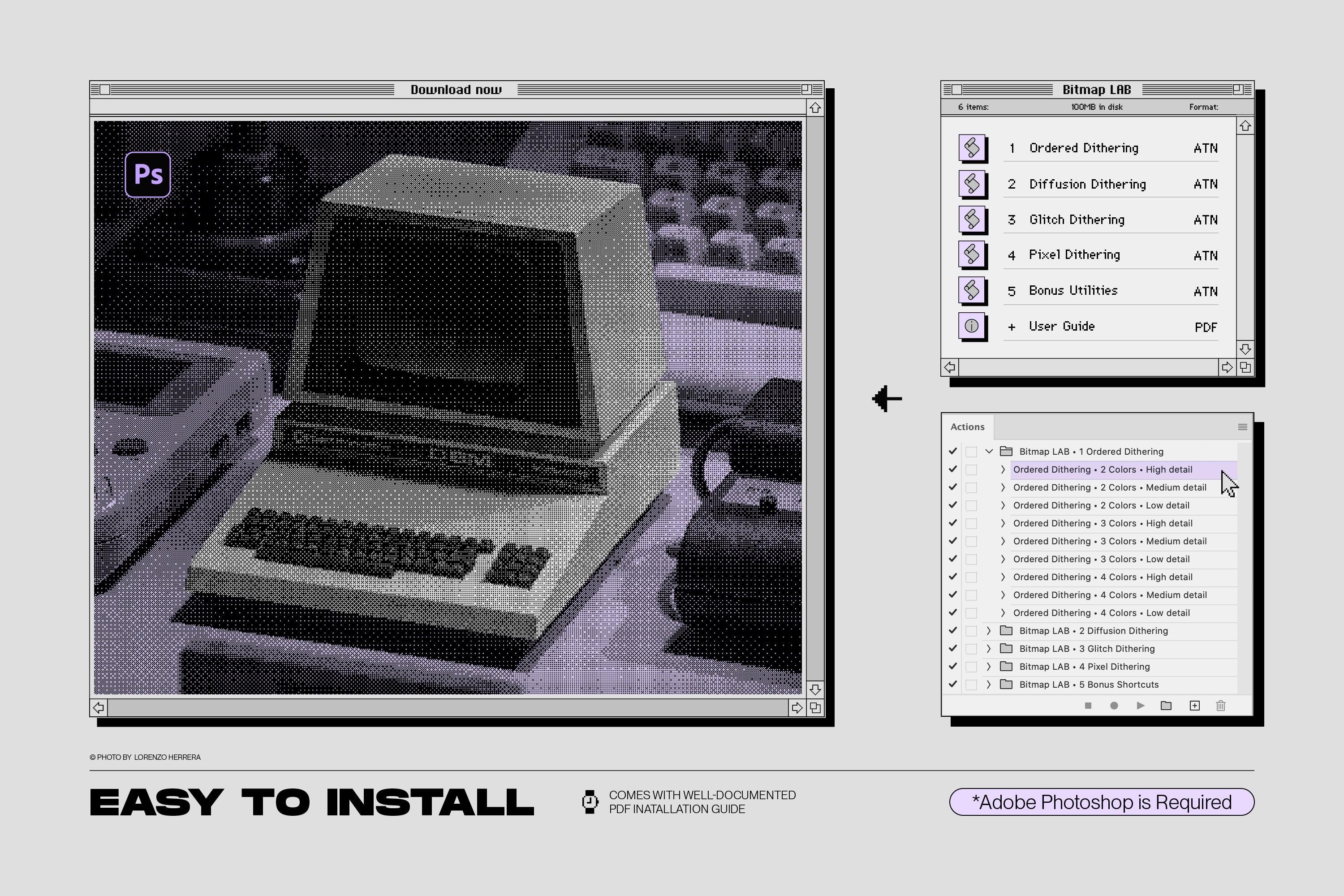 Bitmap Lab - One-Click Pixel Halftone Action - by Samolevsky