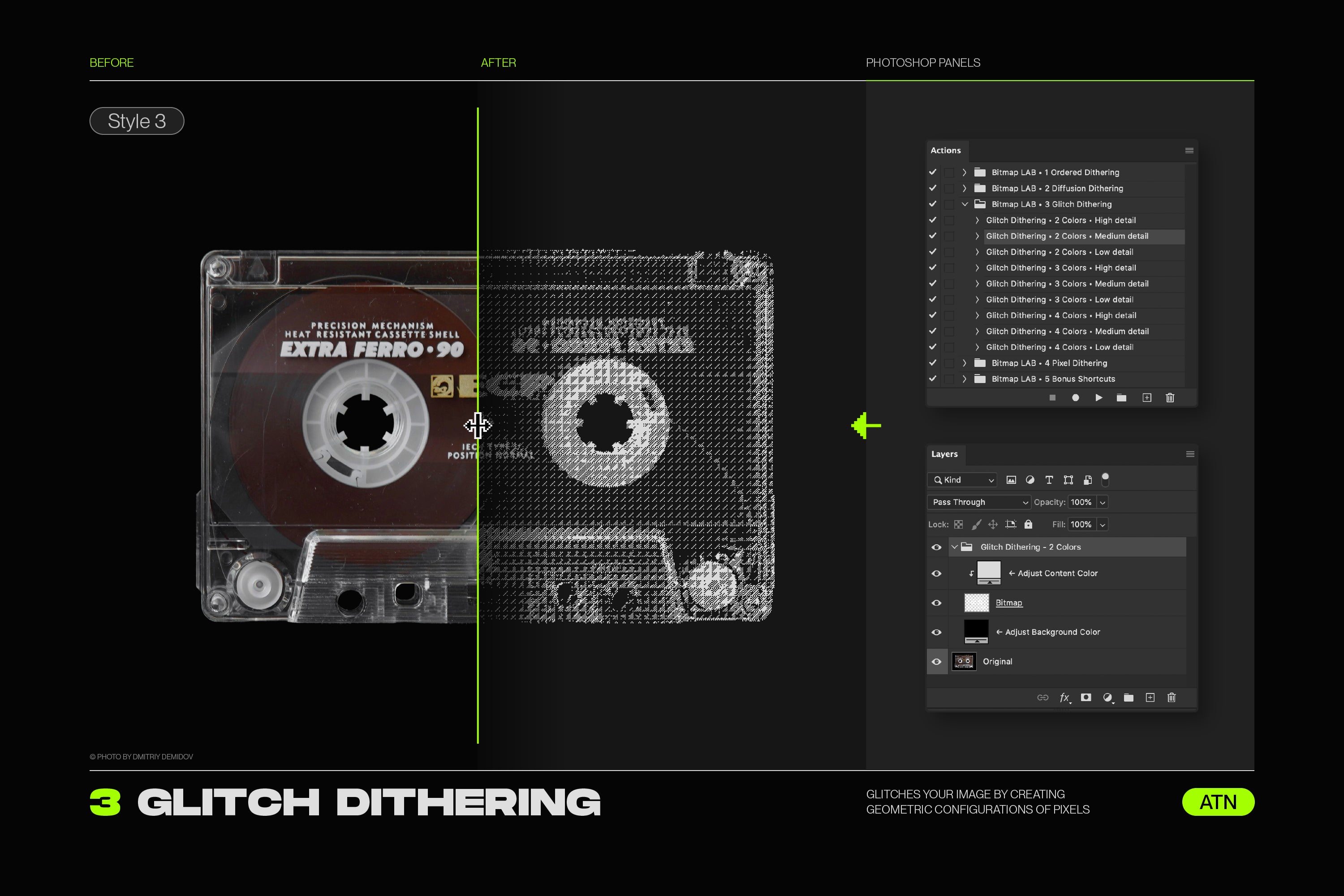 Bitmap Lab - One-Click Pixel Halftone Action - by Samolevsky