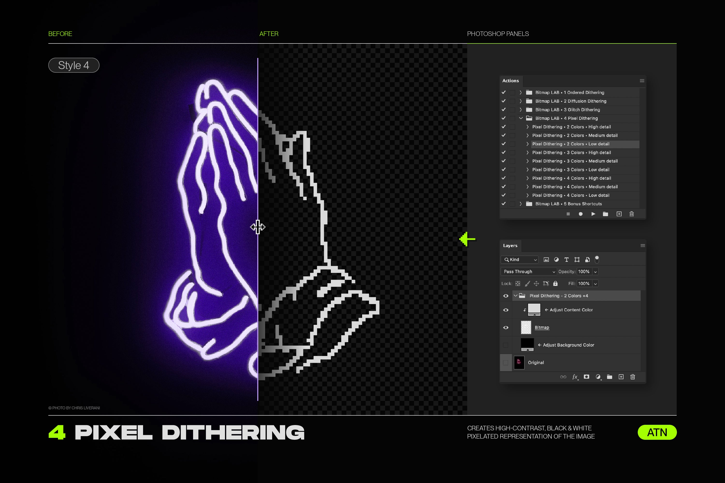 Bitmap Lab - One-Click Pixel Halftone Action - by Samolevsky