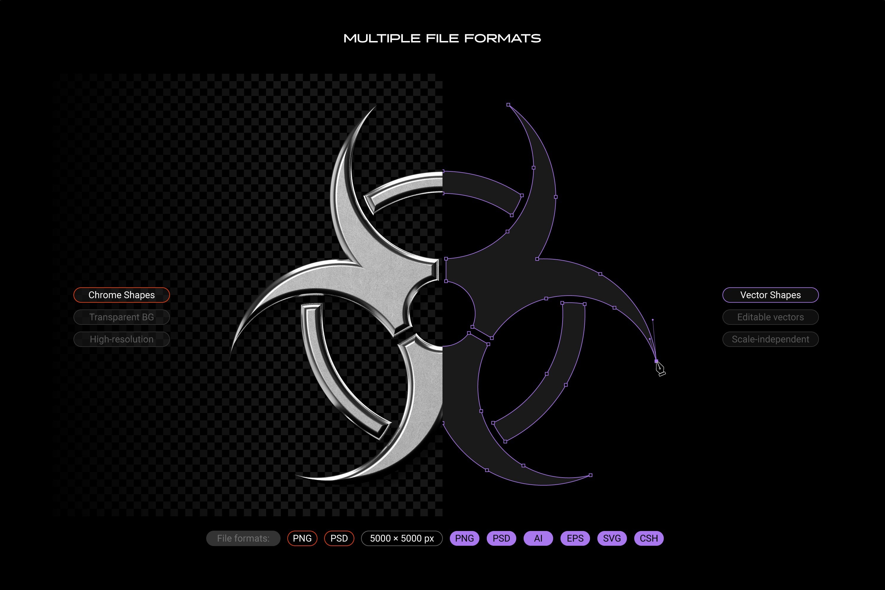 Chrome and Vector - Abstract Shapes Bundle - By Samolevsky