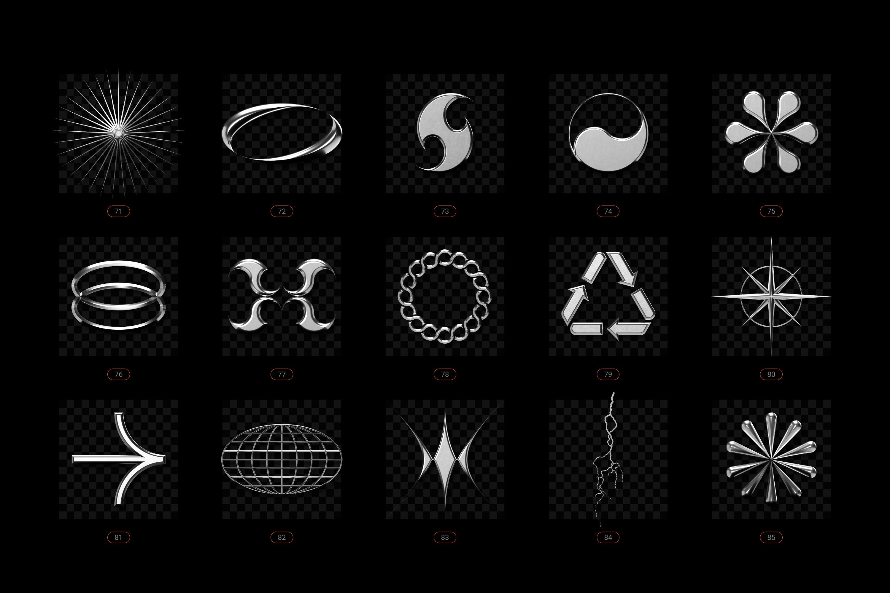 Chrome and Vector - Abstract Shapes Bundle - By Samolevsky