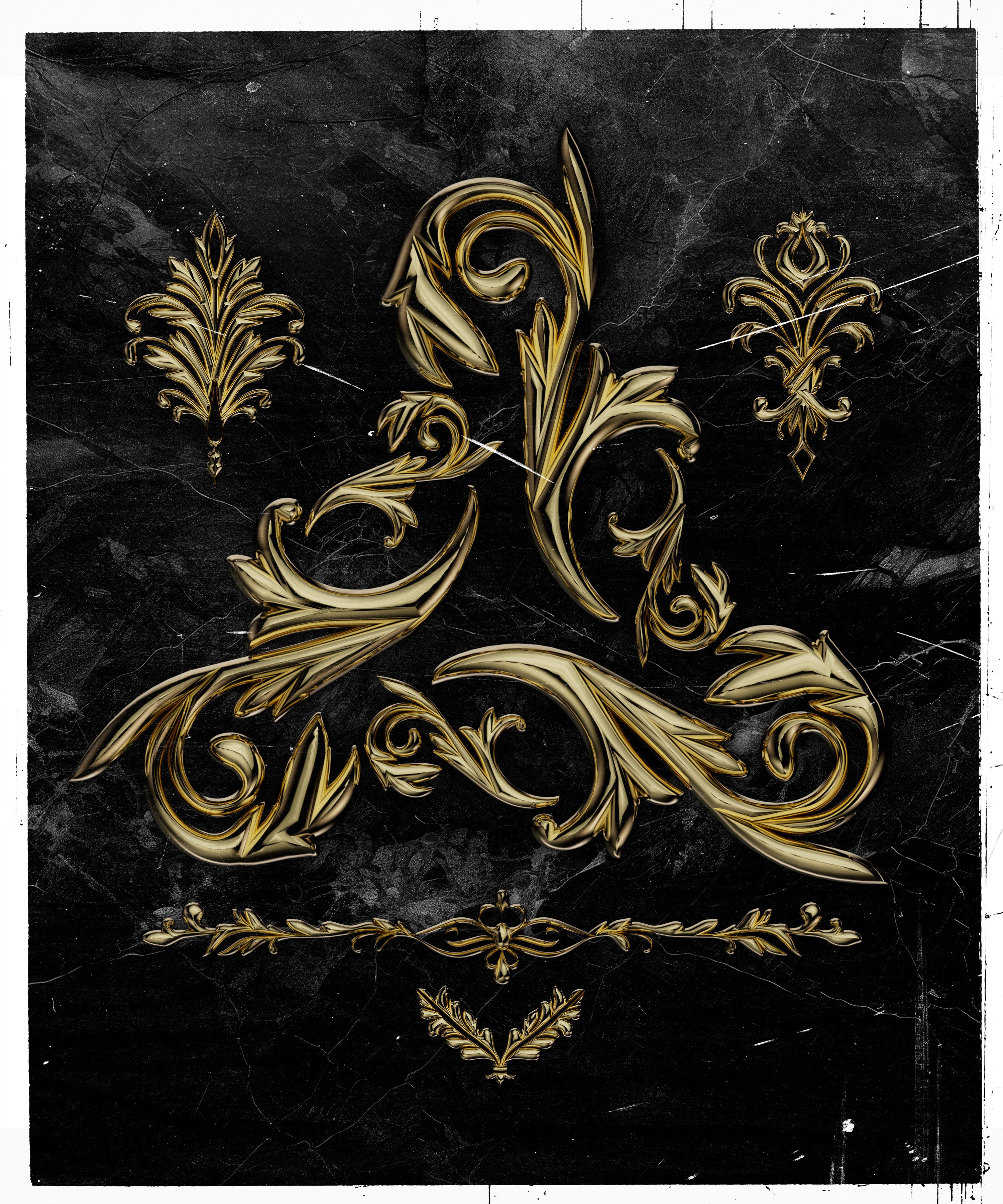 Ornate Baroque Elements • 35 VECTORS + 3D RENDERS + 3D OBJECTS