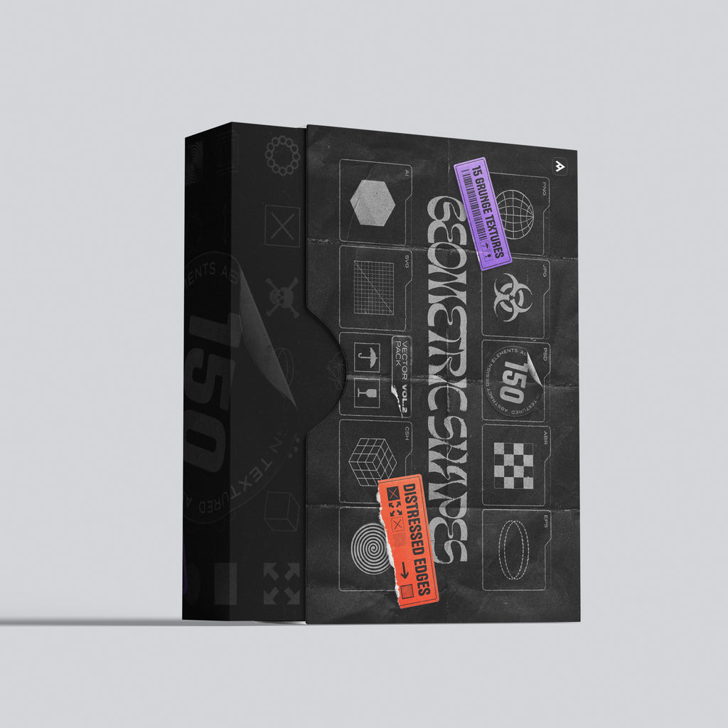 150 Geometric Shapes With Distressed Edges - by Samolevsky